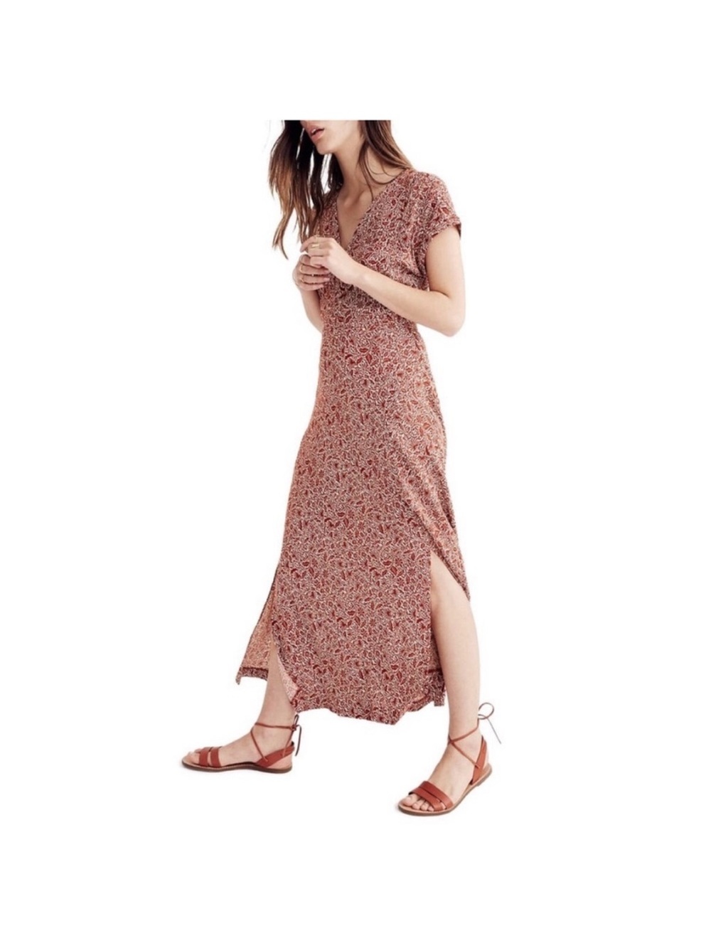Madewell woodblock floral midi dress
